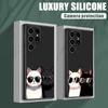 Glasses Black White Cat Cartoon Phone Case For Samsung Galaxy S26 Ultra Cases S25 FE S24 S23 S21 Ultra S20 FE S22 S26 Plus Cover