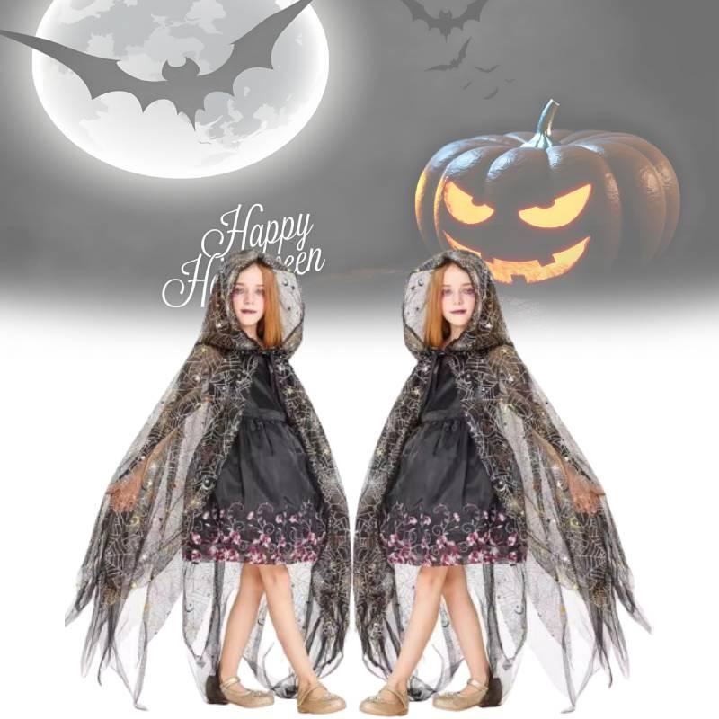 Cape Spider Halloween Pattern Role Play Get Together Children Party Gift Costume