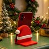 Smart Phone Cradle for Desk 3D Printed Santa Hat Stand, Christmas Holder Cute Holiday Accessories Phone, Creative Sturdy Cell Dock, Festive Decoration