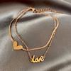 Steel Double-Layer Beach Heart-Shaped Foot Accessories Fashion Jewelry Snake Chain Love Anklet