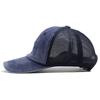 Versatile Retro Baseball Cap Washed Denim Mesh Hat Ponytail Curved Brim Cap Men'S And Women'S Street Hats Summer