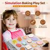 Wooden Cookie Play Food Set for Kids Kitchen Accessories Food Toys Pretend Play Slice and Bake Gift Toddler Learning Toys