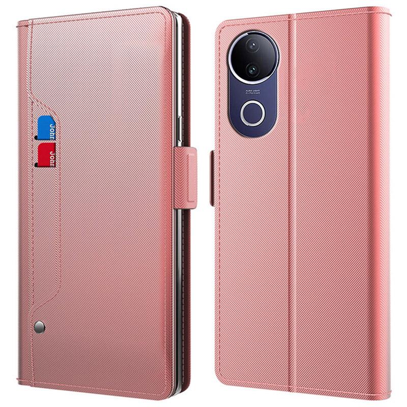 For vivo V50e 5G/V50 5G Case Stand PU Leather Phone Cover Card Holder Mirror