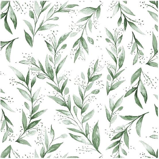 Peel and Stick Wallpaper 17.7 x590.5 Inch Olive Green Leaf WallpaperStick on Wallpaper for Bathroom Vinyl Removable Wallpaper Self Adhesive Wallpaper