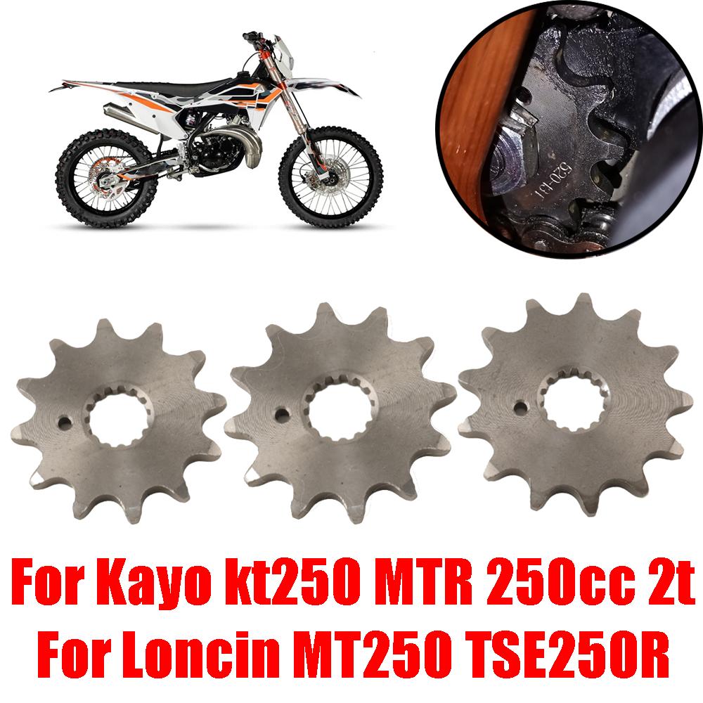 For Kayo kt250 KT 250 Mtr 250cc 2t Loncin MT250 Motorcycle Accessories 520 Chain Front Sprocket 11T 12T 13T Tooth Pinion Gear
