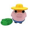 Yousheng Farmer Pig Coin Bank Funny Animal Money Box with Hat Novelty Coin Holder Large Slot Cartoon Piggy Bank for Easy Coin Saving