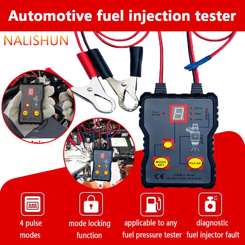 Testeur d'injecteur de carburant et outil de nettoyage DIY Kit d'outils de nettoyage automobile Nettoyeur de rinçage d'injecteur Portable 4 Modes d'impulsion Carburant de voiture