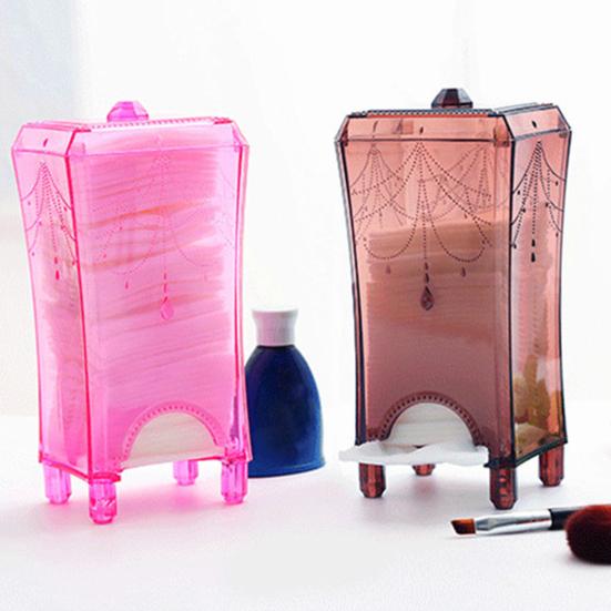 Storage Holder Stylish Exquisite PS Cotton Swab Makeup Pad Holder for Vanity