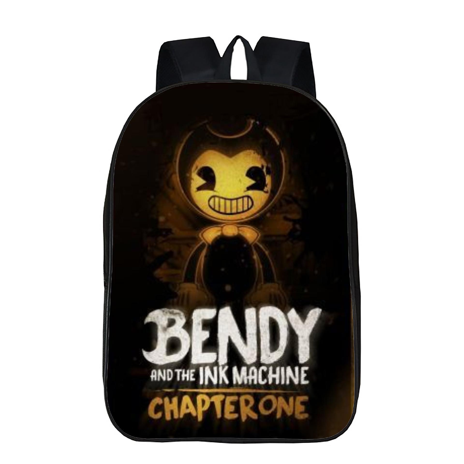 Bendy Backpack Bendy And The Ink Machine Anime Student School Bag 17inch backpack