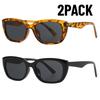 2PACK Retro Y2K Style Small Square Sunglasses Women Cat Eye Sunglasses Fashion Colorful Mirror Goggles Men Punk Sports Glasses