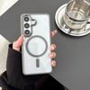 Applicable to Samsung S26plus magnetic mobile phone case transparent S25Ultra metal mirror anti-drop protective case s24