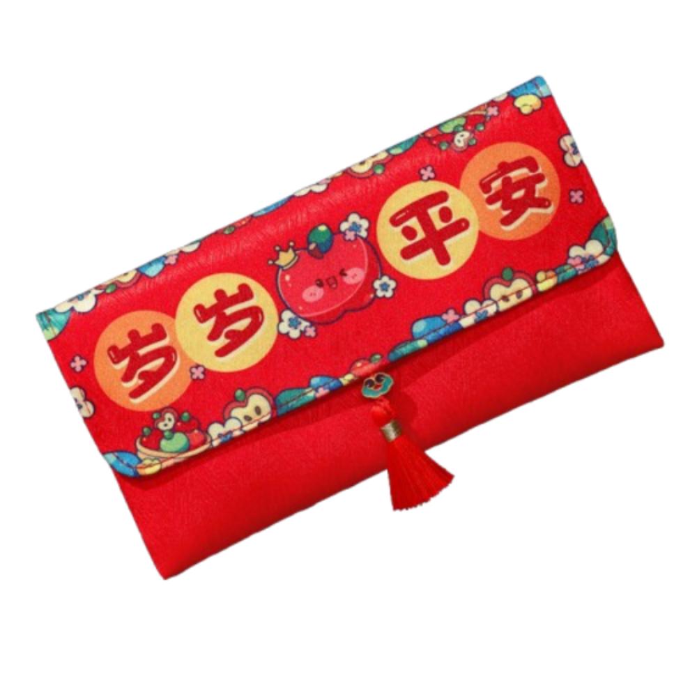 Traditional 2025 New Year Money Bag Cloth Red Pocket Cartoon Lucky Money Packet  Kids Gift