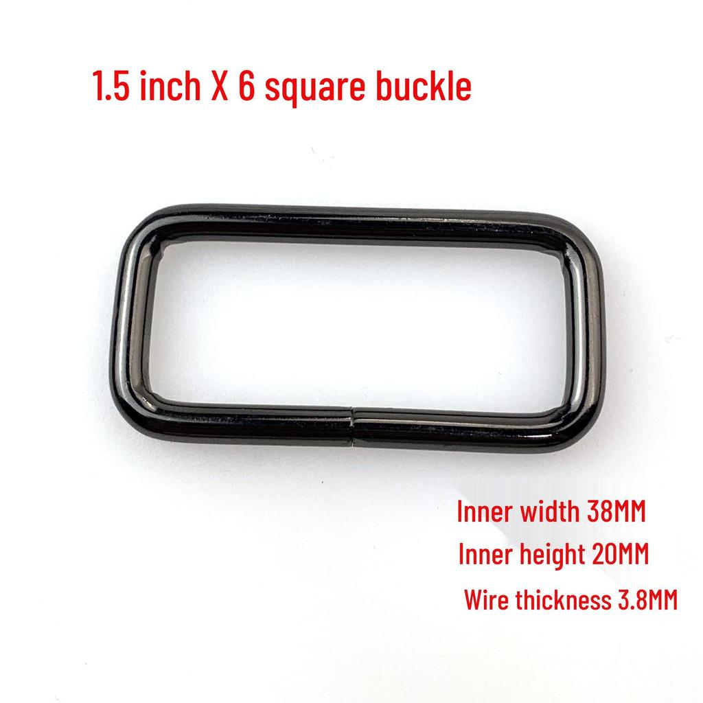 3.8MM Thick Iron Square Ring Buckle for Luggage and Webbing Adjustment