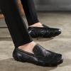 Genuine Leather Loafers Men Casual Shoes Luxury Designer Slip on Flats Formal Mens Moccasins Italian Black Male Driving Shoes