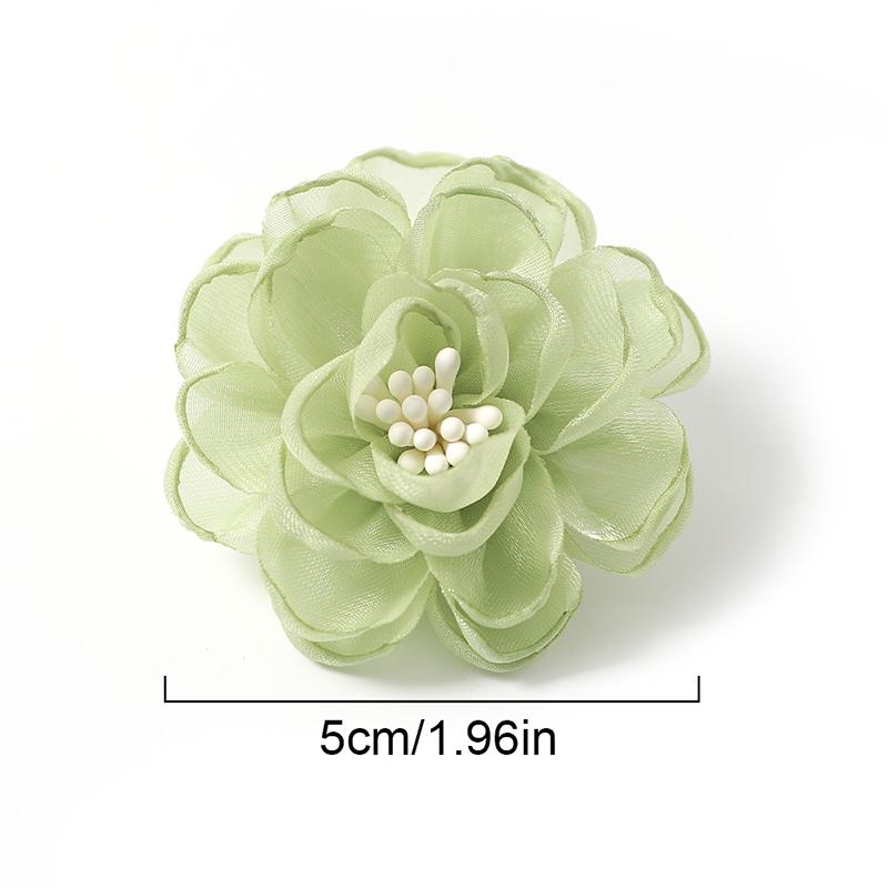 2/5/10Pcs 5cm Organza Chiffon Fabric Flowers DIY Wedding Dress Clothing Shoes Hats Decoration Hairpin Jewelry Accessories
