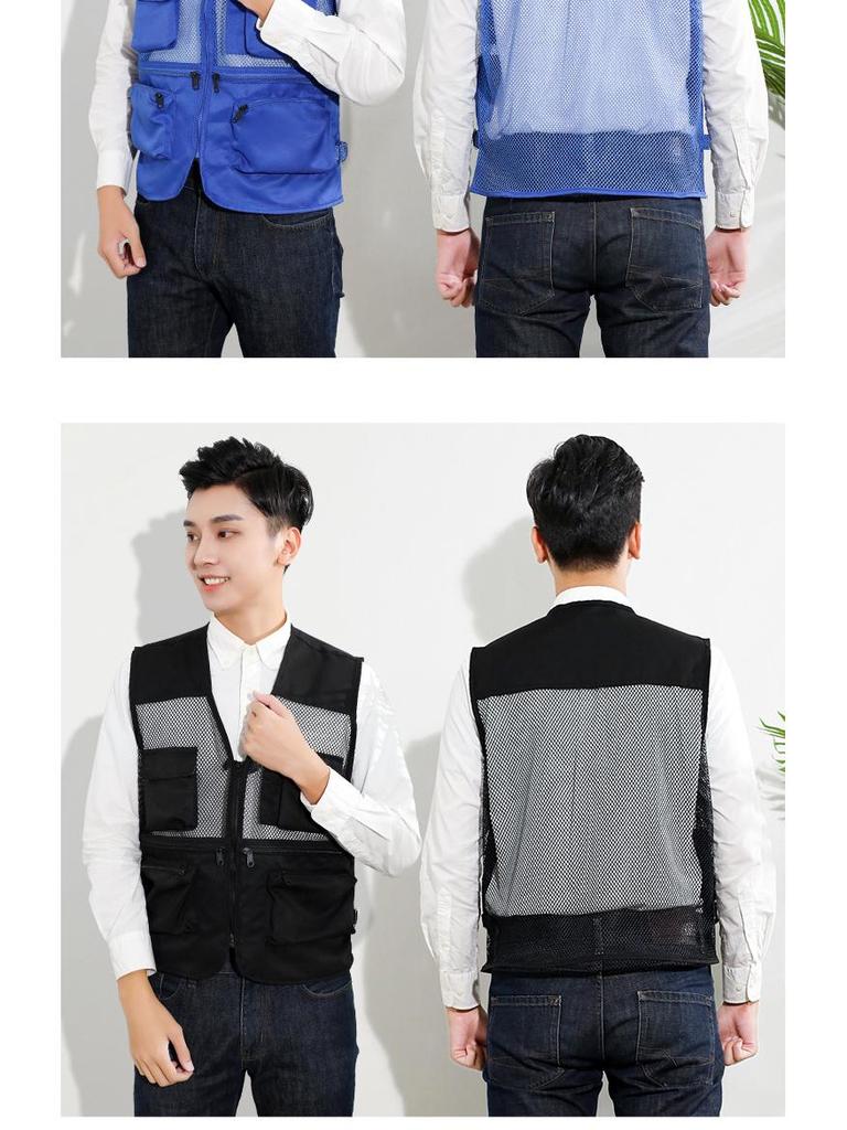 Custom Logo Emergency Management Safety Vest - Multi-Pocket Workwear for Photojournalists