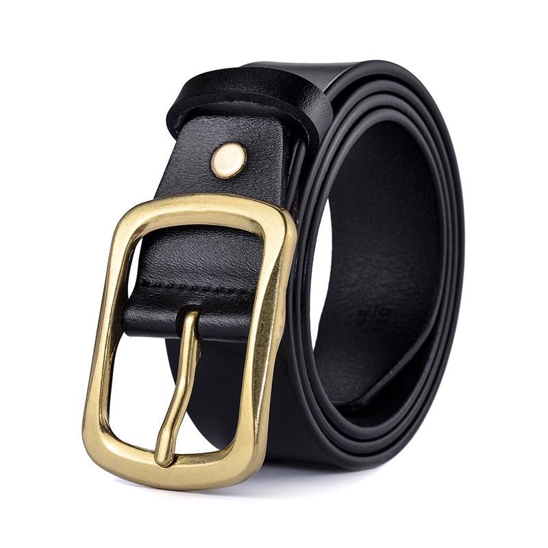 Men'S Leather Belt Cowhide Pin Buckle Belt Casual Pants Belt