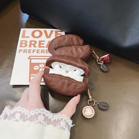 Creative three-dimensional coffee bean AirPods pro1 apple bluetooth headset case 1st generation cartoon protective cover for tide