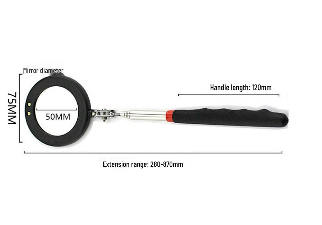Universal Telescopic Undercarriage Inspection Mirror with Light for Car Repair