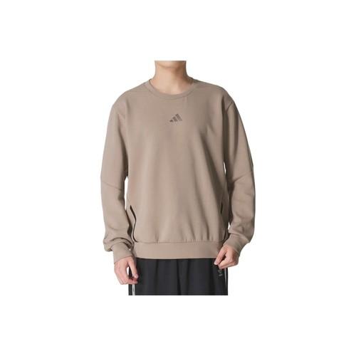adidas crew neck pullover long sleeve sweatshirt for men, light brown