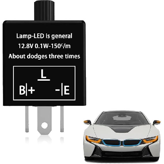 CF13 EP34 Electronic Flasher Relay, 3-Pin 12V Flasher Relay for LED Turn Signal, Blinker Relays for Fix Hazard Warn Hyper Blink Flash, Fit Car SUV