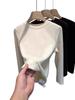 Cozy Double-Sided Brushed Velvet Plush Long-Sleeve Women's T-Shirt: Soft and Stylish Base Layer