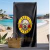 Asciugamano da Spiaggia Personalizzato Guns N’ Roses, Stampa il Tuo Nome Testo Asciugamano Leggero Assorbente per Nuoto Viaggio