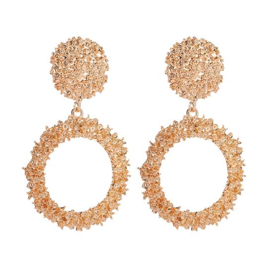 Mode Damen Geometrischer Hohlkreis Anhänger Hängende Ohrstecker Schmuck Dekor