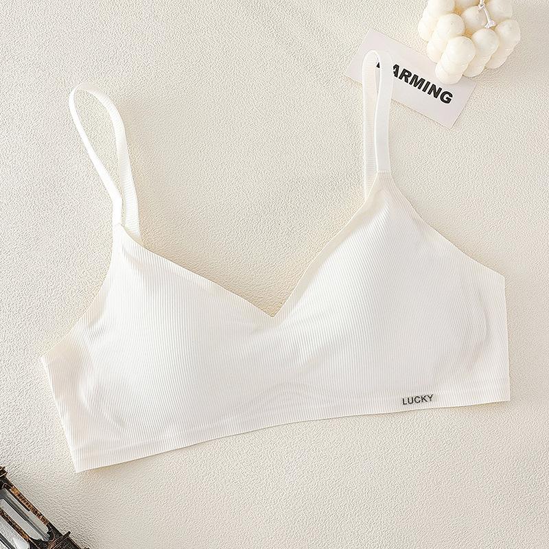 

School season less hair period third-order junior high school students no steel ring jelly glue comfortable breathable bra 32/70ab through cup белый