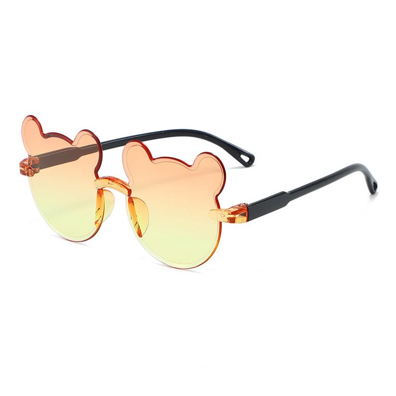 1/12 Pairs Cute Bear Shaped Sunglasses for Children  New Fashion Rimless Multi-color Decor Shades Stylish Design Sun Glasses