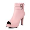 Fashion Fashion Women Platform Ankle Boots Sexy Peep Toe High Heel Boots Pumps Female Buckle Zipper Summer Boots Black White Pink 32-43