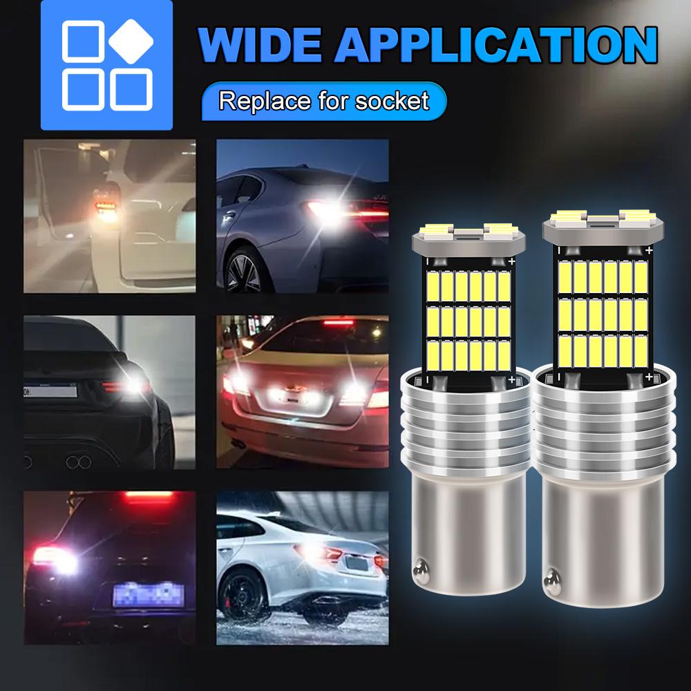 1156 P21W BA15S 180°LED Brake Lights 6000K Lamp Stop light Bulbs Turn Signal 4014 45SMD Chips Universal License Plate Light