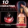 Automatic Male Masturbator with Realistic Vagina Adult Male Sex Toys Masturbation Cup with 10 Vibrations for Penile Stimulation Men's Sex Toys