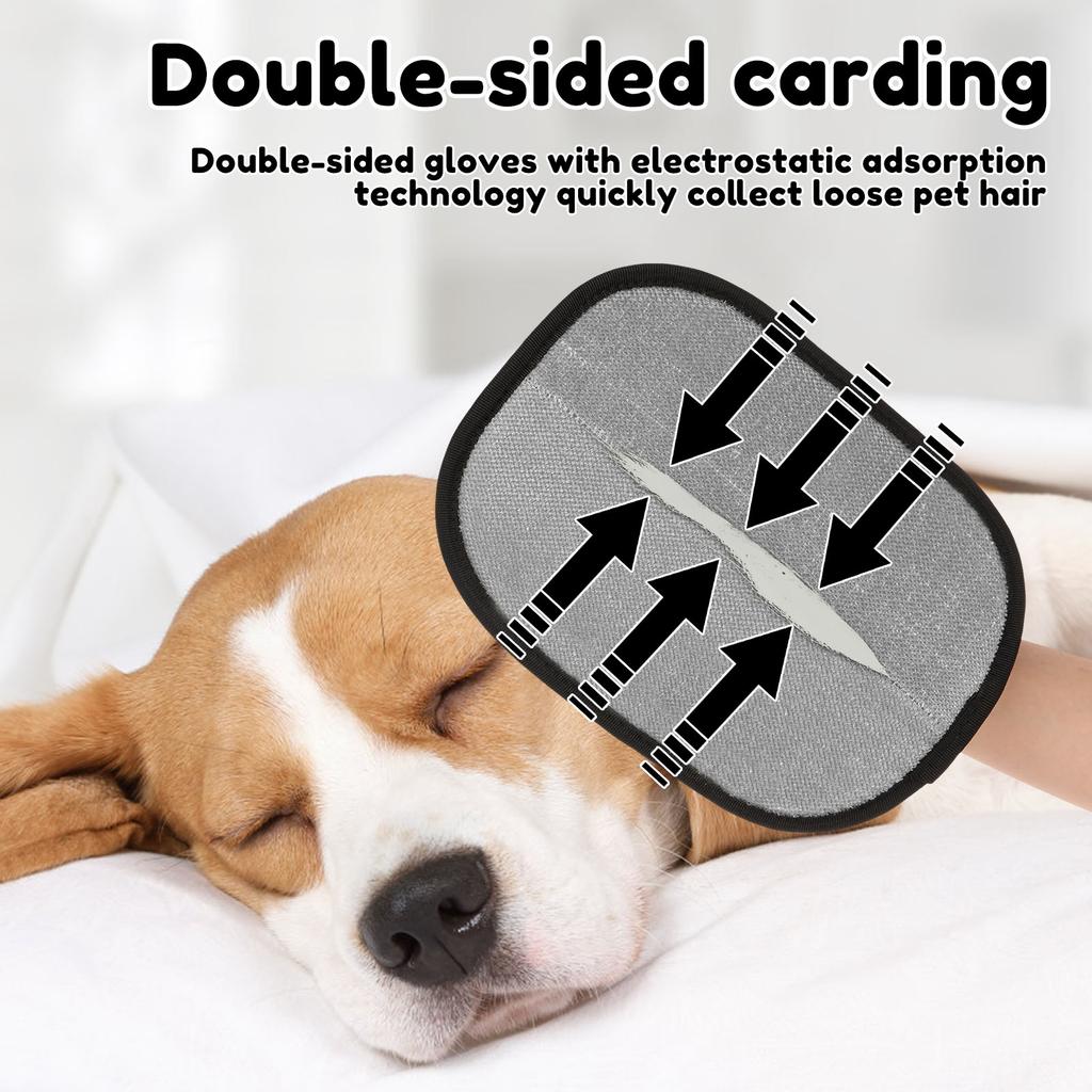 3 Pcs Pet Hair Remover Glove Reusable Static Removal Gloves Double-Sided Cat Dog Grooming Gloves Hair Removal Tool Pet Supplies
