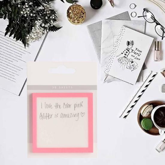Glitter Notepad Transparent Flashing Small to Do List Gentle Adhesive Notes Pad for Book Laptops Student Organization Supplies