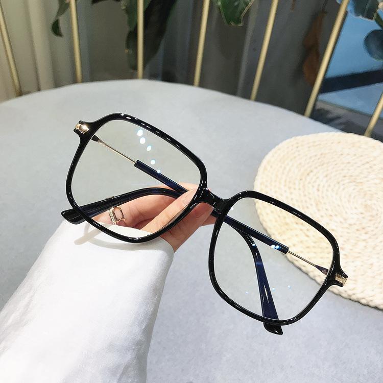 

Персонализированная квадратная оправа для очков с защитой от синего света, женское круглое лицо, простое лицо и тонкая зеленая большая оправа с плоским зеркалом Flat mirror чёрный