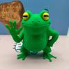 Figura de Sapo Impresa en 3D Divertida Linda Sapo Decoración de Escritorio Animal Coleccionable Escultura para Decoración de Estante de Hogar Oficina