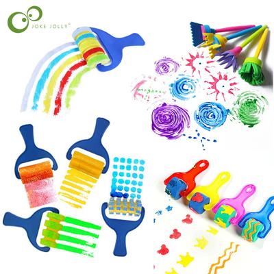 4 Stück Drehen Farbe DIY Zeichnen Blume Schwamm Pinsel Kinder EVA Kunst und Handwerk Pinsel Malwerkzeug Kinder Lernspielzeug ZXH