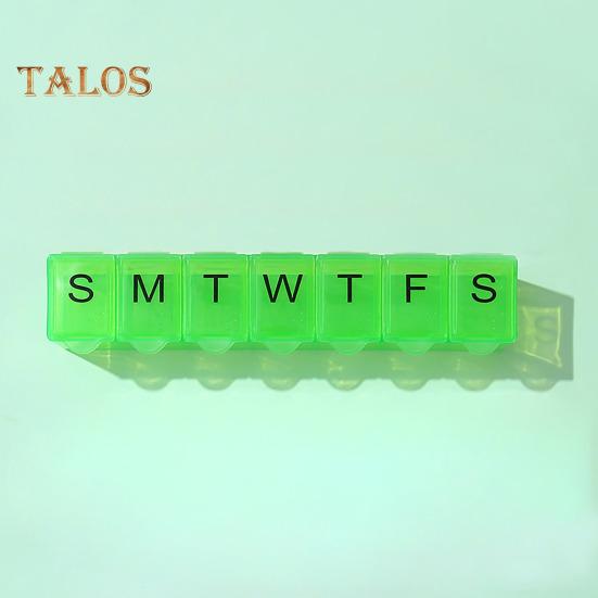 Cutie compartimentată pentru pastile 7 grile Săptămânal Copertă transparentă Data tipărită Rezistent la praf Rezistent la umiditate Organizator portabil de călătorie în aer liber pentru tablete Medicina