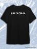 TeeSensation Czarna Koszulka z Krótkim Rękawem i Okrągłym Dekoltem z Biały Tekstowym Logo BALENCIAGA