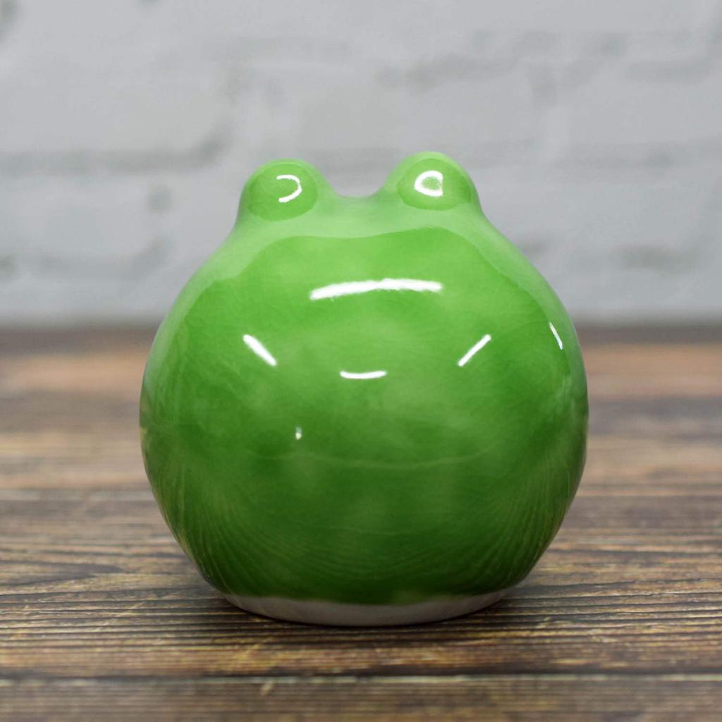 Japanese storehouse frog figurine Kutani ware lucky frog blue Kutani pottery interior lucky charm Feng Shui birthday present