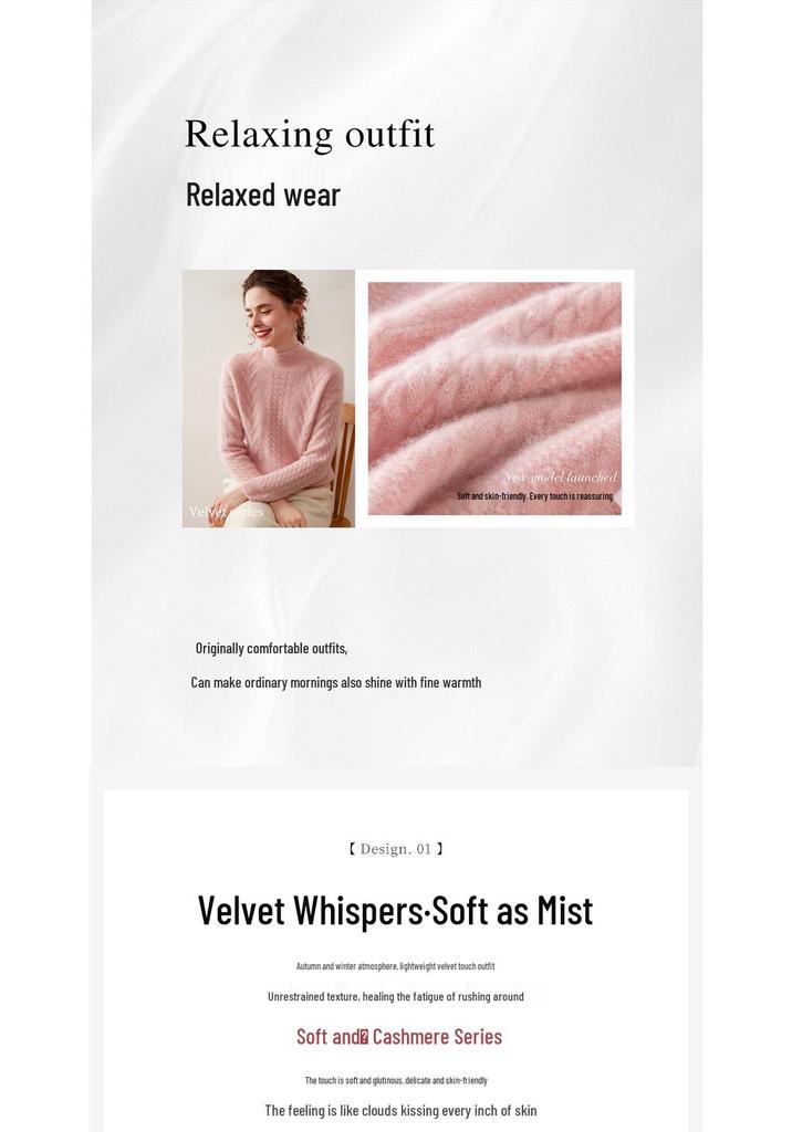 Women's Heavyweight Cashmere Half-High Neck Knit Top