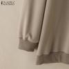 ZANZEA Women Casual Crew Neck Long Sleeve Loose Pullover Sweatshirt