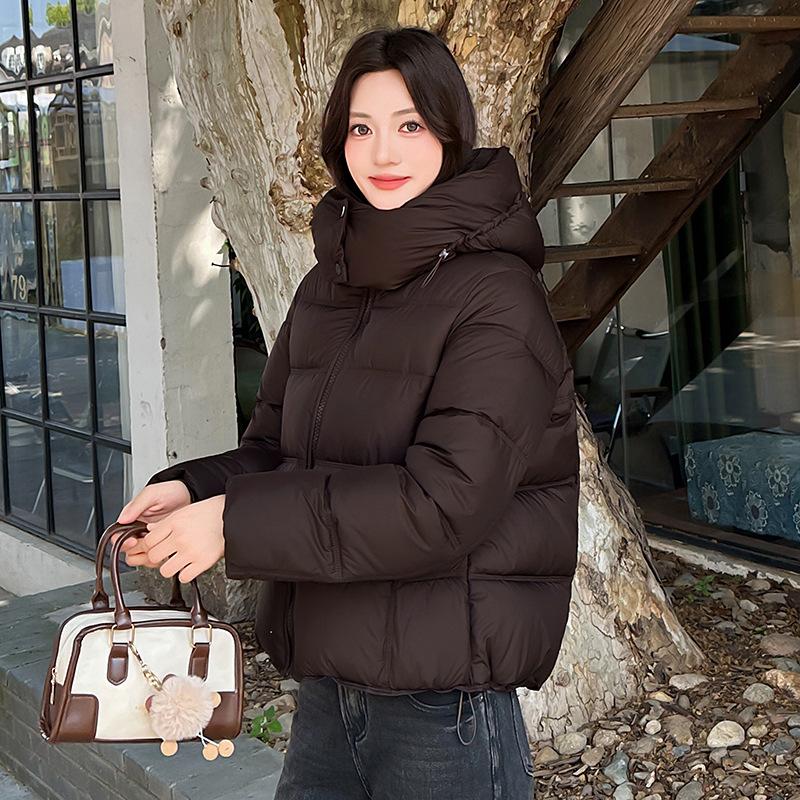 Puff cotton clothes women's winter new short hooded loose bread clothes thickened warm student jacket