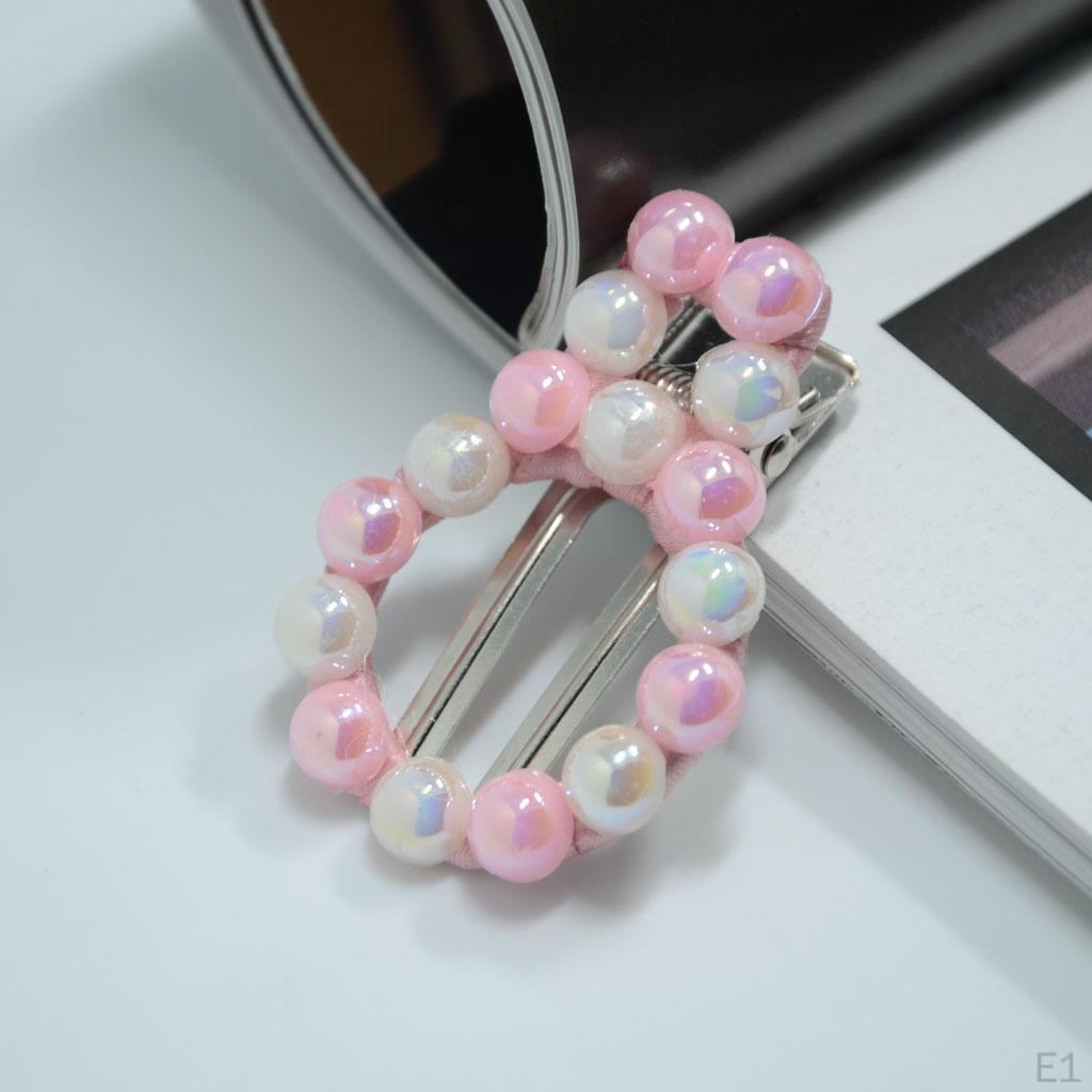 100 Pieces Half Pearl Flat Back 8mm DIY Craft Decoration Button - Pink