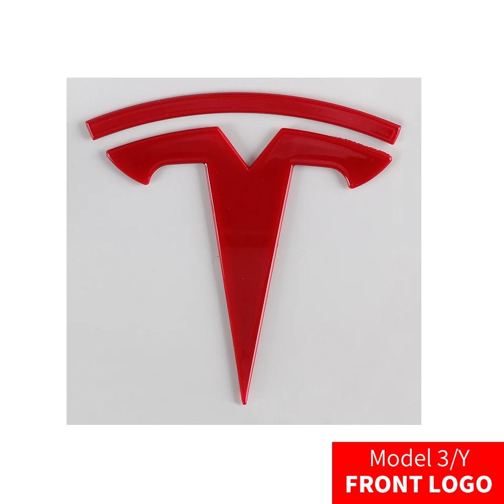 Car Sticker Tesla Tesla Car Front Emblem Rear Trunk Emblem Sticke for Model 3 Mode Y Metal Logo Replacement Rear and Rear Logos 