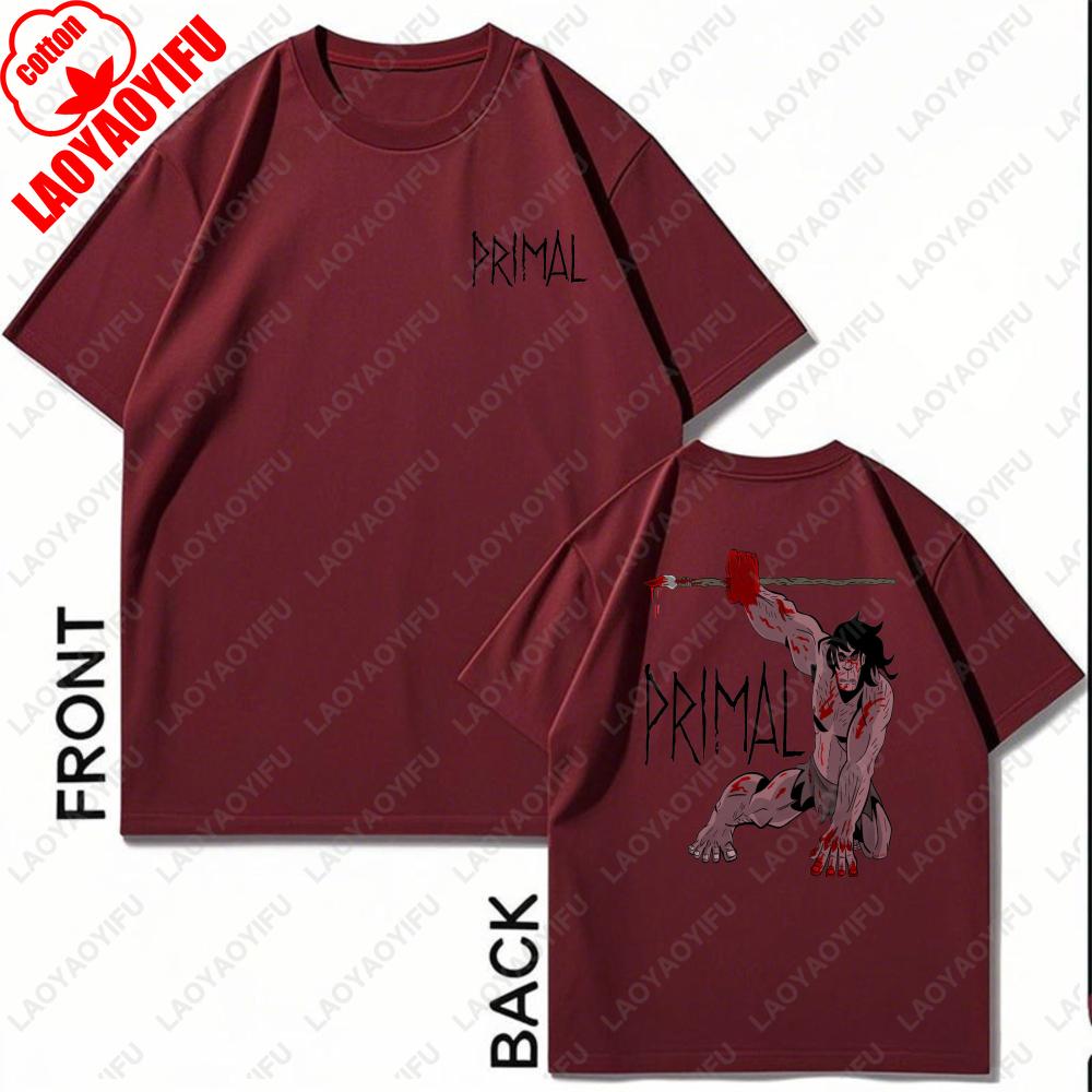 Striking Primal Fan Cotton Tee Vibrant Retro Prehistoric Graphic Shirt Vintage Classic Anime Casual Clothing Camisetas