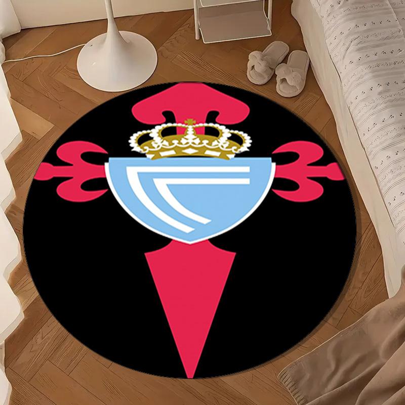 Celta Vigo Crest Design Round mat, Anti-slip Circle Carpet Chair rug For livingroom,Bedroom, doormat home decor Gift Christmas Gifts