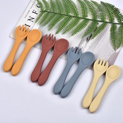 Soft Silicone Baby Feeding Spoon - Drop-Resistant, Portable, Food-Grade Training Tableware for Infants