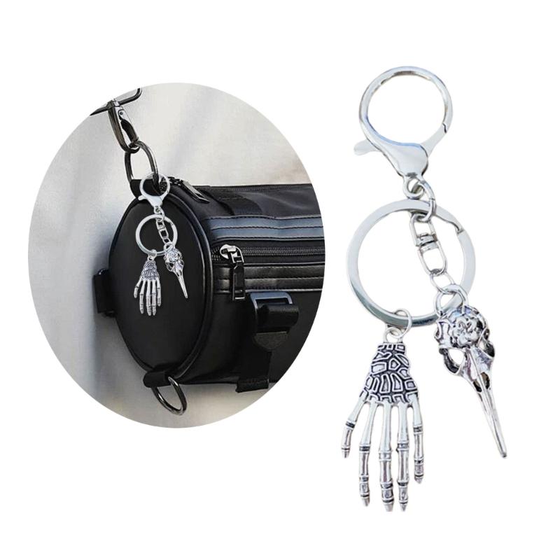 Alloy Bird Head Skull Claw Keychain Key Holder Charm Jewelry Gift Luggage Bag Ornament Car Key Hanging Accessories